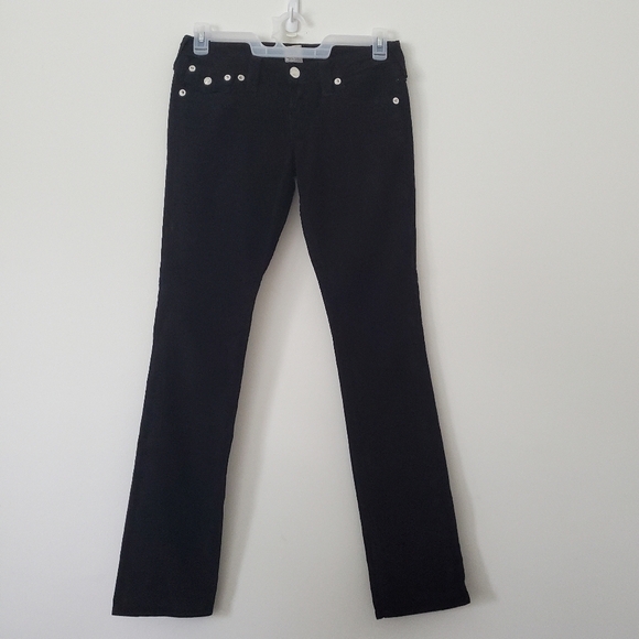 True Religion Corduroy Straight Leg Jeans in Black Size 27 - Picture 1 of 14